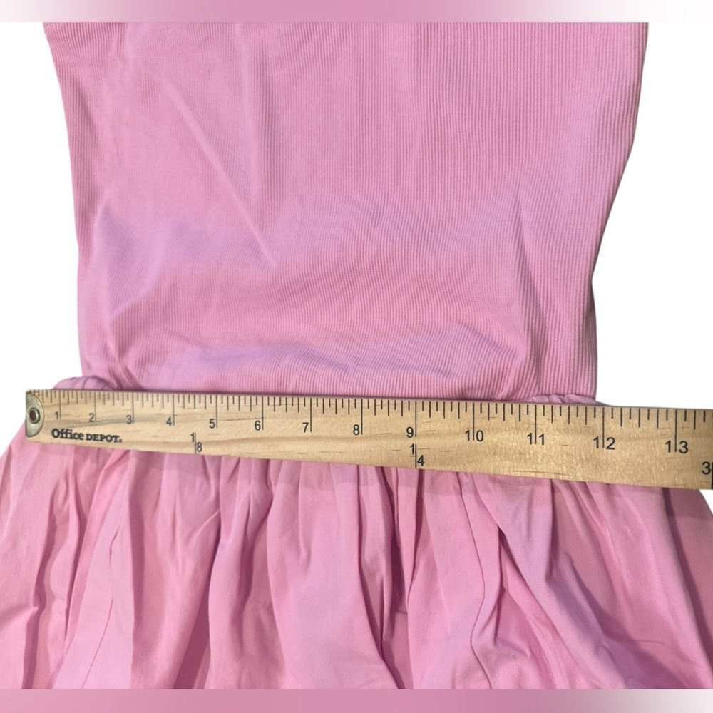 Double Zero Strapless Mini Dress Size Large Pink Pull On Flowy Skirt Stretch Top - Picture 11 of 12
